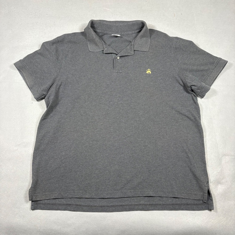 Brooks Brothers 1818 Performance Polo Shirt Mens XXL Slim Fit Gray Cotton Logo